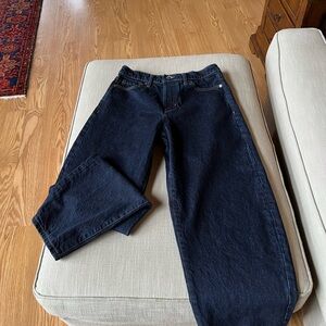 Banana Republic Women's High Rise barrel cut Navy Jeans